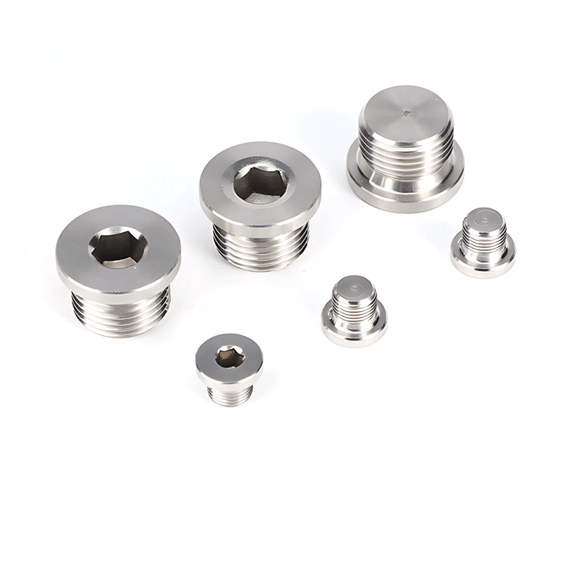 ต่อต้านการกัดกร่อนท่อสแตนเลสสตีลปลั๊กกับเธรด NPT ตัวผู้